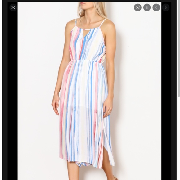 Romper JACK by BB Dakota Lovy Watercolor Stripe Cropped Jumpsuit - Picture 1 of 13